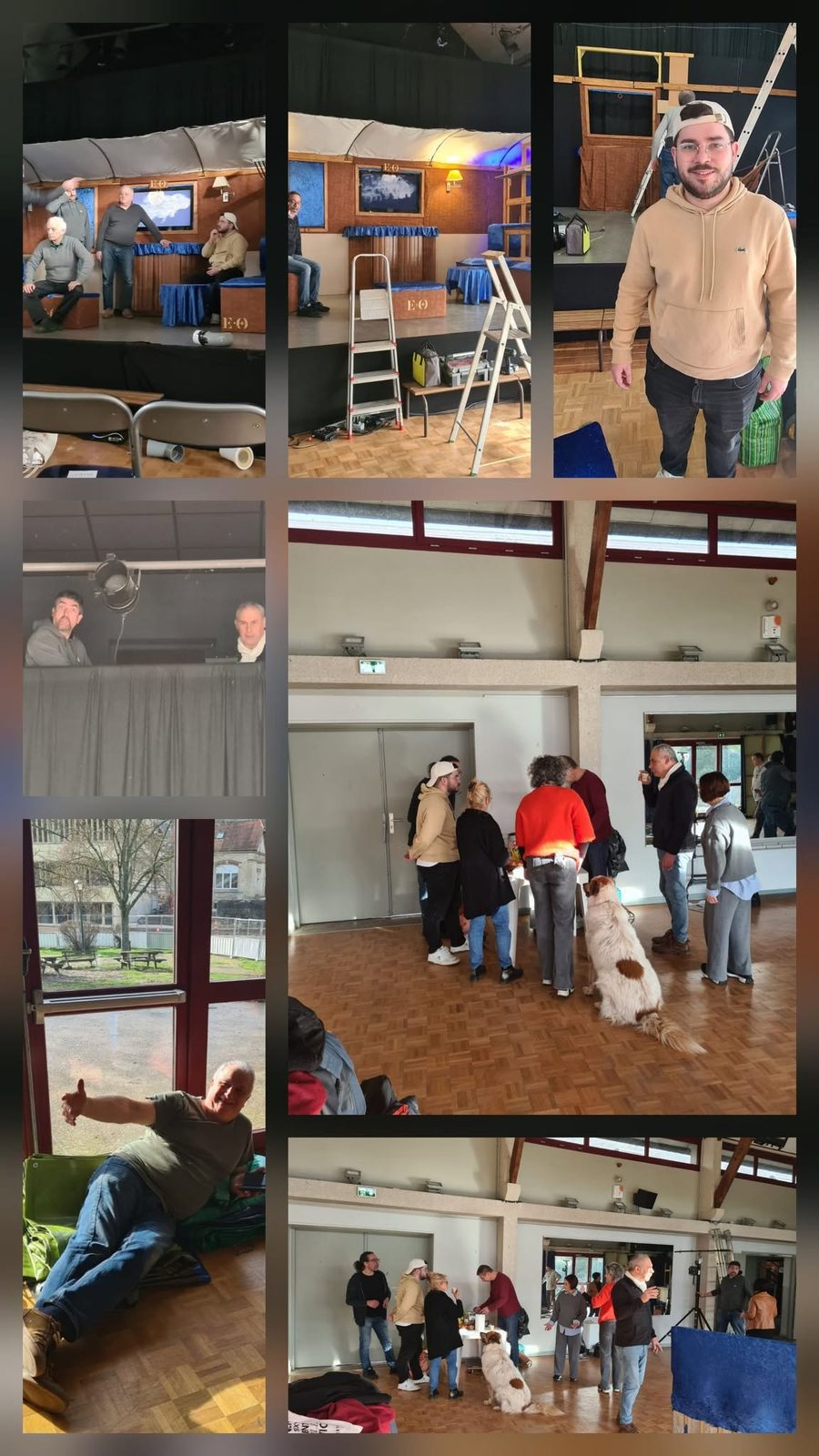 Moments de répétition et de montage du décor avec la troupe